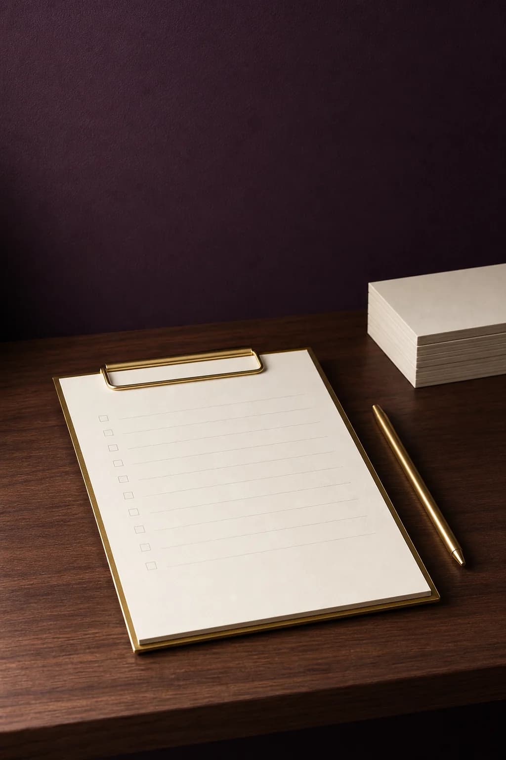 Checklists y plantillas sobre escritorio